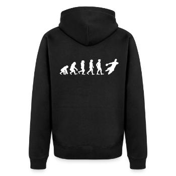 Handball Evolution Handball Player Funny Gift - Unisex Premium Organic Zip Hoodie - black - Back - Nico (187cm)
