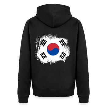 Drapeau de la Corée du Sud - Veste à capuche bio Premium Unisexe - noir - Dos - Nico (187cm)