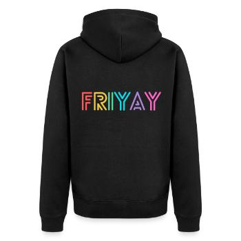Friyay Bunt - Célébrons le week-end - Veste à capuche bio Premium Unisexe - noir - Dos - Nico (187cm)