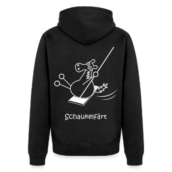 Schaukelfärt, färt, Schaukel, schaukeln, Pferd - Unisex Premium Bio Zip Hoodie - Schwarz - Hinten - Nico (187cm)