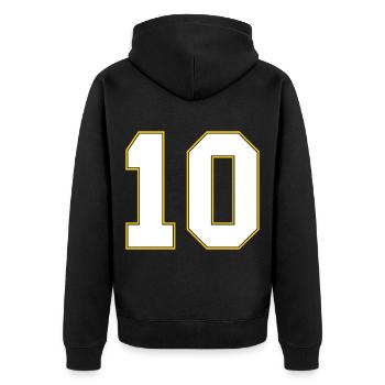 10 number jersey - Unisex Premium Organic Zip Hoodie - black - Back - Nico (187cm)