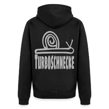 Turbo-escargot / Escargot / Tendance / Proverbes - Veste à capuche bio Premium Unisexe - noir - Dos - Nico (187cm)