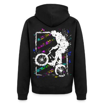 Bmx Fahrrad - BMX Rad fahren - BMX Fahrer - Veste à capuche bio Premium Unisexe - noir - Dos - Nico (187cm)