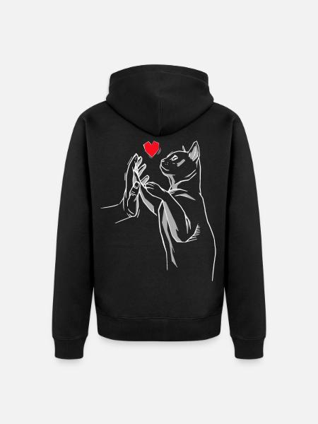 Stubentiger Cat Cat Cats Meow Cat Love - Unisex Premium Organic Zip Hoodie - black