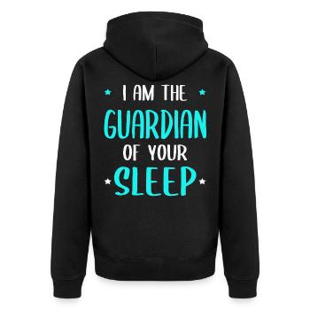 Anästhesie Anästhesist Spruch Narkose Geschenk - Unisex Premium Bio Zip Hoodie - Schwarz - Hinten - Nico (187cm)