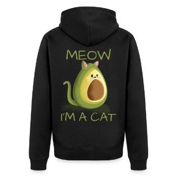 Chat motif de chat Meow en a cat avocat Vegan - Veste à capuche bio Premium Unisexe - noir - Dos - Nico (187cm)