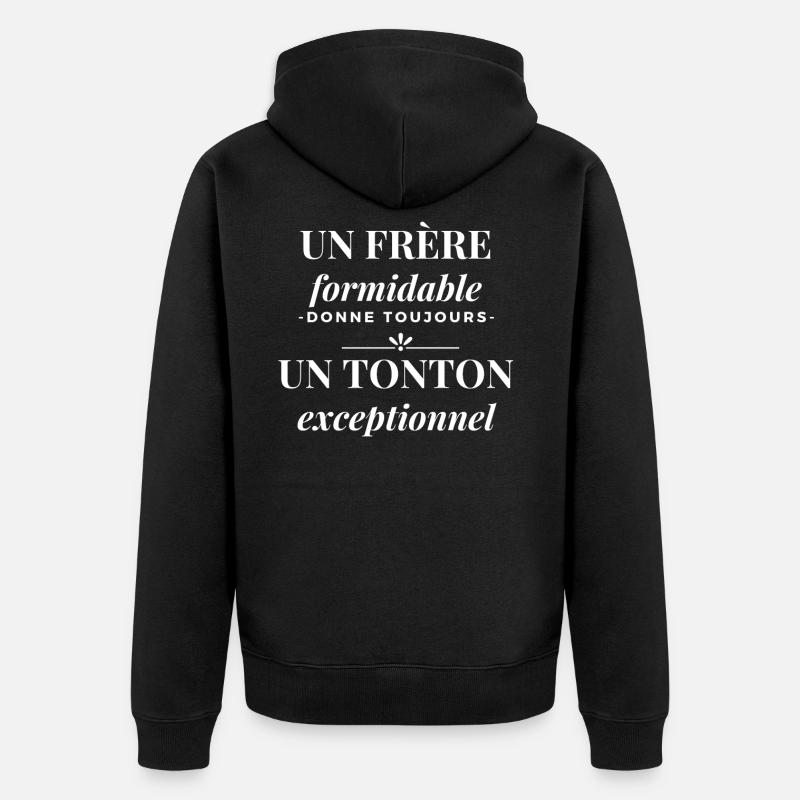 Frère formidable tonton exceptionnel - Veste à capuche bio Premium Unisexe - noir