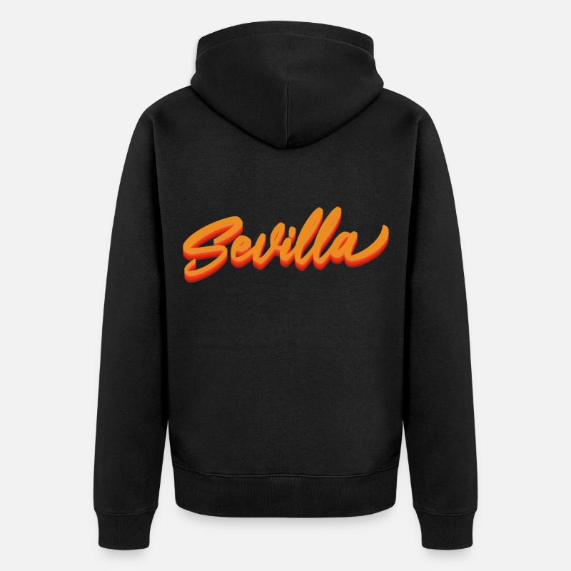 Sevilla Gradient Script Logo - Veste à capuche bio Premium Unisexe - noir