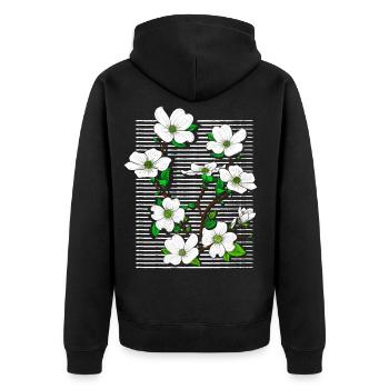 Flowers - Flora - Fleur - Spring - Summer - Unisex Premium Organic Zip Hoodie - black - Back - Nico (187cm)