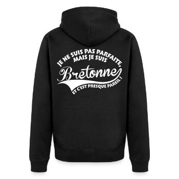 Parfaite Bretonne - Veste à capuche bio Premium Unisexe - noir - Dos - Nico (187cm)