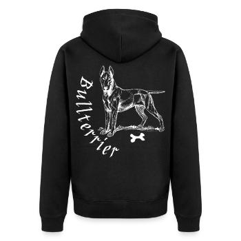 bull terrier - Unisex Premium Organic Zip Hoodie - black - Back - Nico (187cm)