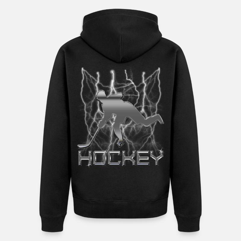 Hockey sur glace - Veste à capuche bio Premium Unisexe - noir