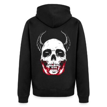 Vampire skeleton horror skull - Unisex Premium Organic Zip Hoodie - black - Back - Nico (187cm)