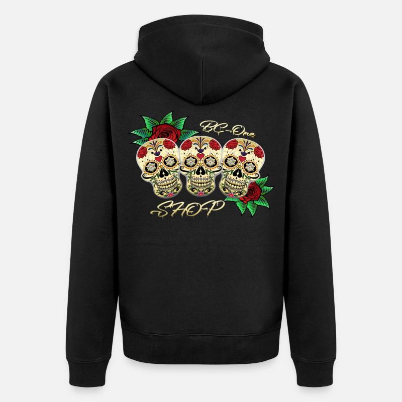Crânes - Veste à capuche bio Premium Unisexe - noir