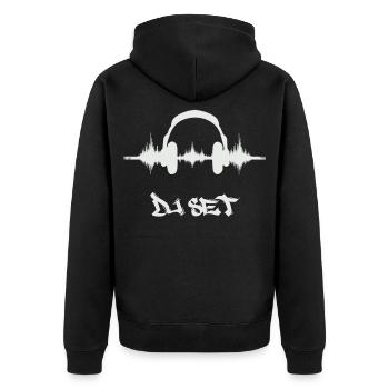 Le DJ - Veste à capuche bio Premium Unisexe - noir - Dos - Nico (187cm)