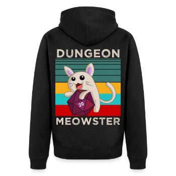 T-shirt Dungeon Meowster – T-shirt drôle de chat RPG - Veste à capuche bio Premium Unisexe - noir - Dos - Nico (187cm)