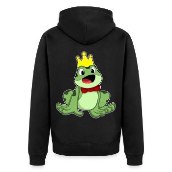 Frog Crown - Unisex Premium Organic Zip Hoodie - black - Back - Nico (187cm)