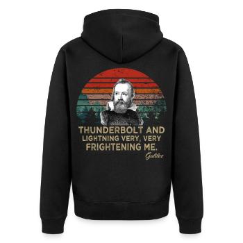 Coup de foudre et éclair Galileo Astronomie - Veste à capuche bio Premium Unisexe - noir - Dos - Nico (187cm)