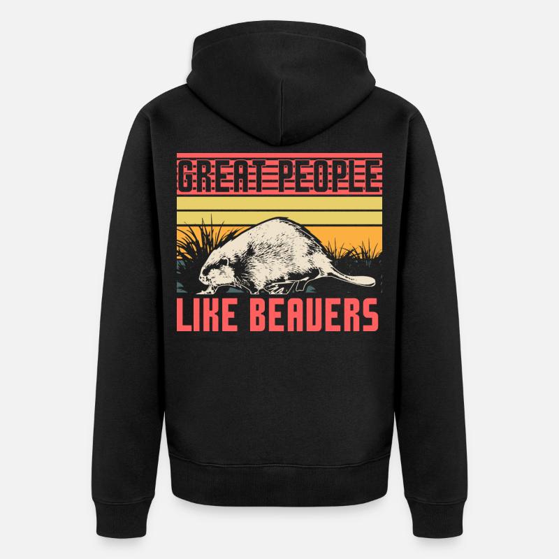 Idée cadeau Beaver Canada - Veste à capuche bio Premium Unisexe - noir