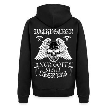 Couvreur! Seul Dieu est au-dessus de nous. - Veste à capuche bio Premium Unisexe - noir - Dos - Nico (187cm)
