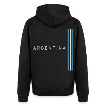 Drapeau argentin, fierté argentine - Veste à capuche bio Premium Unisexe - noir - Dos - Nico (187cm)