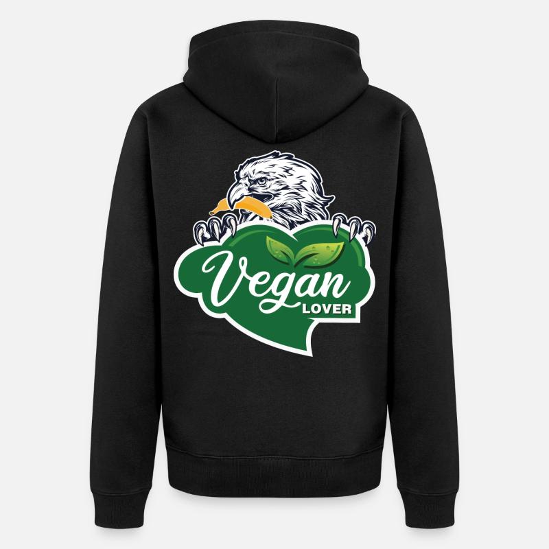 Vegan Lover Eagle Graphique - Veste à capuche bio Premium Unisexe - noir