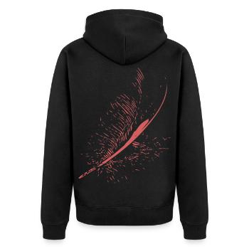 Ressort abstrait / ligne / rose / motif / nature - Veste à capuche bio Premium Unisexe - noir - Dos - Nico (187cm)