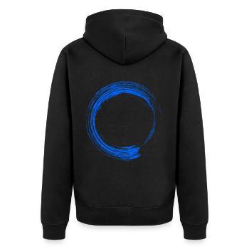 Circle Design Brush Blue - Unisex Premium Organic Zip Hoodie - black - Back - Nico (187cm)