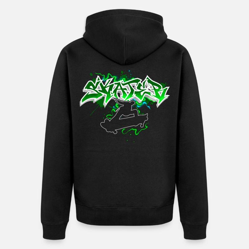 Skater Graffiti - Unisex Premium Bio Zip Hoodie - Schwarz