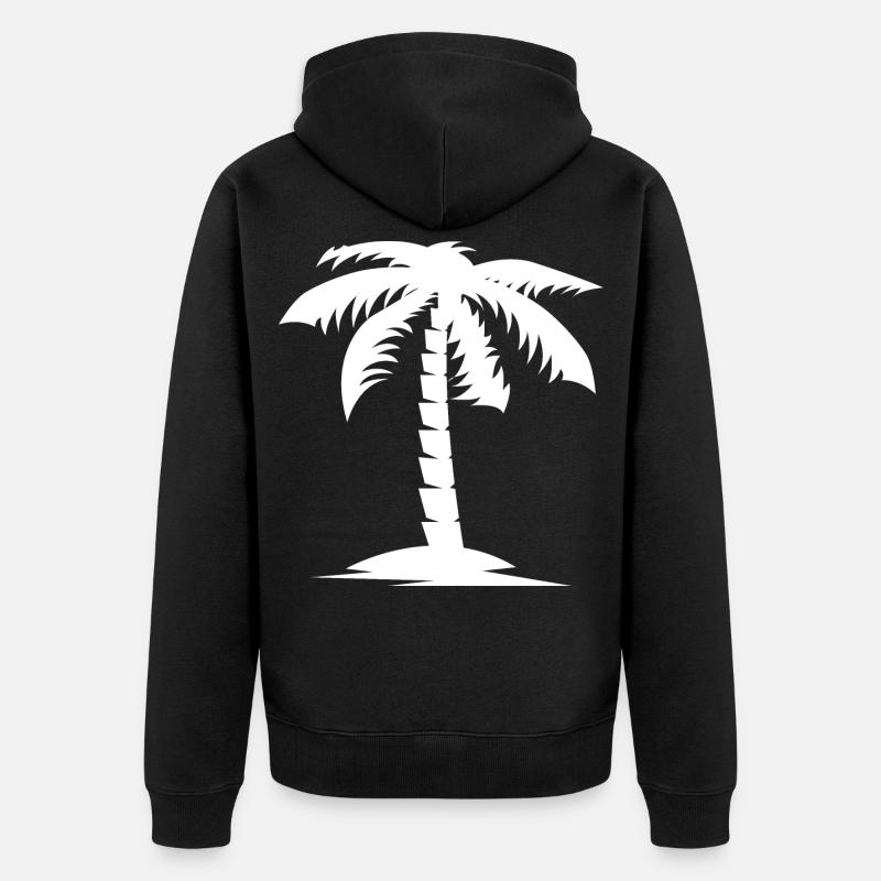palmier nature vacances icône Logo - Veste à capuche bio Premium Unisexe - noir