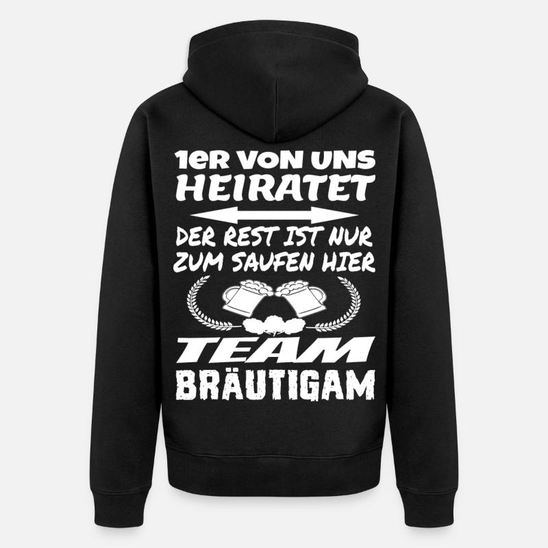 Team Bräutigam - Unisex Premium Bio Zip Hoodie - Schwarz
