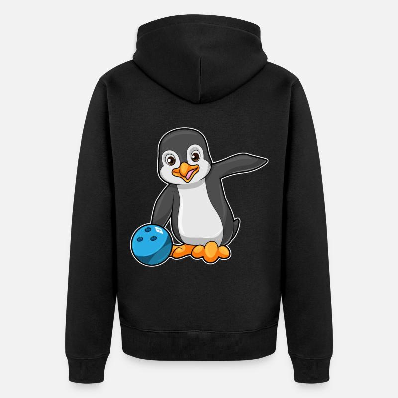 Penguin Bowling Boule de bowling - Veste à capuche bio Premium Unisexe - noir