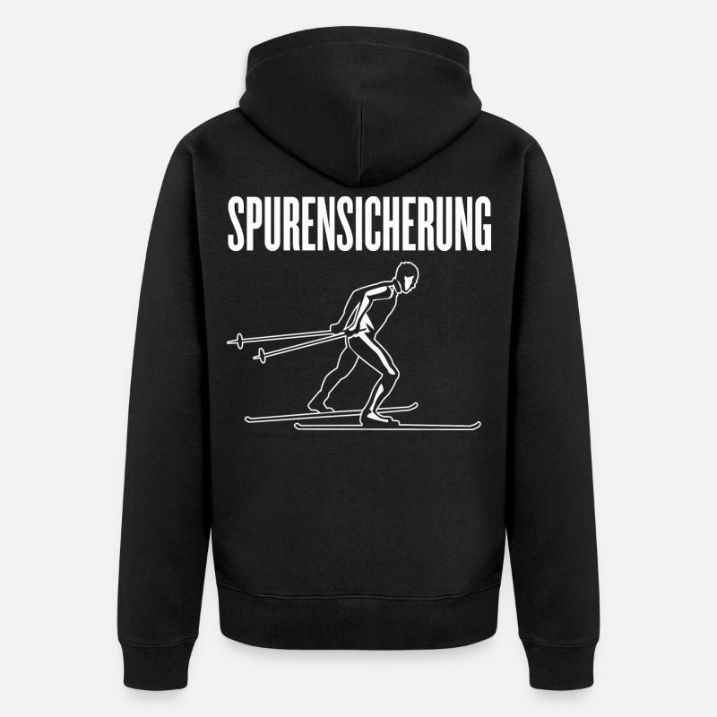 Langlauf Langläufer Langlaufen Spurensicherung - Unisex Premium Bio Zip Hoodie - Schwarz