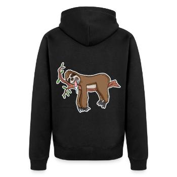 Sloth funny - Unisex Premium Organic Zip Hoodie - black - Back - Nico (187cm)