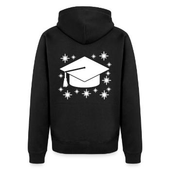 Diplôme de fin d’études - Veste à capuche bio Premium Unisexe - noir - Dos - Nico (187cm)