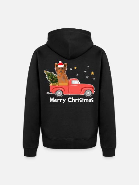 Pick-up Yorkie Christmas Tree - Veste à capuche bio Premium Unisexe - noir