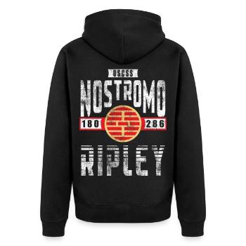 Alien Nostromo crew rank Ripley - Unisex Premium Organic Zip Hoodie - black - Back - Nico (187cm)