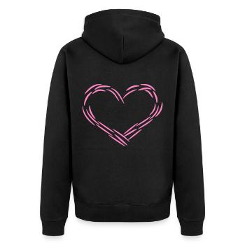 Coeur Rose - Veste à capuche bio Premium Unisexe - noir - Dos - Nico (187cm)
