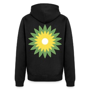 Blume - Unisex Premium Bio Zip Hoodie - Schwarz - Hinten - Nico (187cm)