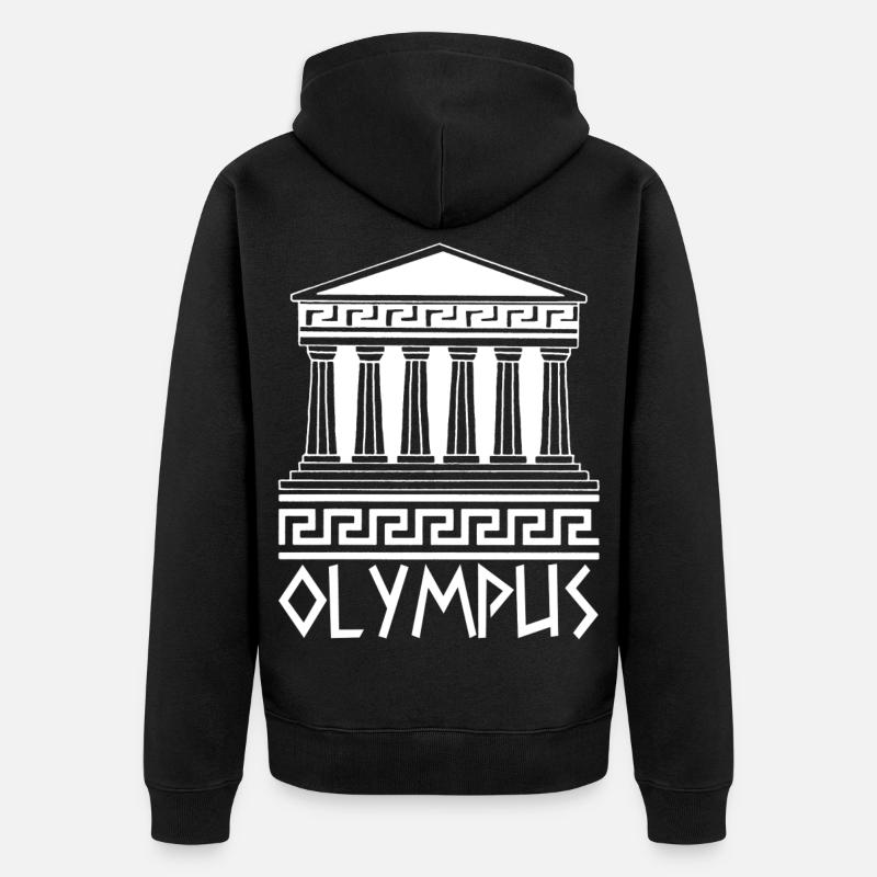 Weißer Tempel am Olymp - Unisex Premium Bio Zip Hoodie - Schwarz