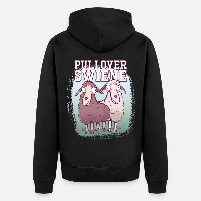 Pulloverswiene Plattdeutsch Ostfriesisch Moutons - Veste à capuche bio Premium Unisexe - noir