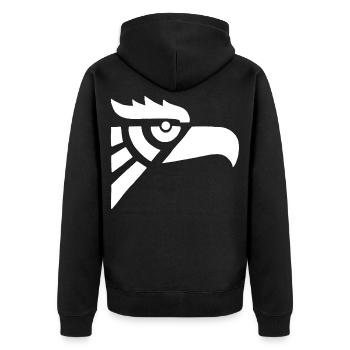 Tête d'aigle blanc aztèque - Veste à capuche bio Premium Unisexe - noir - Dos - Nico (187cm)