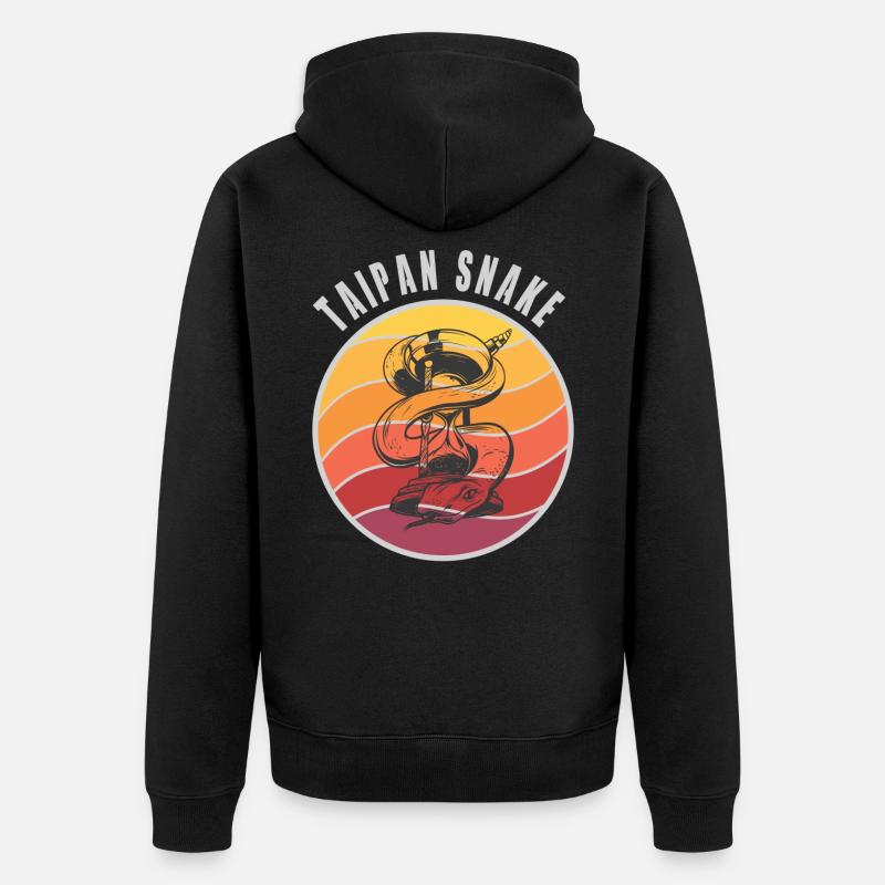 Taipan Schlangen Design / Geschenkidee - Unisex Premium Bio Zip Hoodie - Schwarz