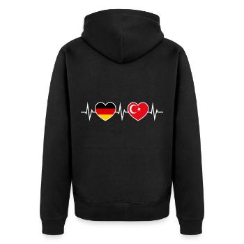 German-turc Allemagne Turquie Coeurs - Veste à capuche bio Premium Unisexe - noir - Dos - Nico (187cm)
