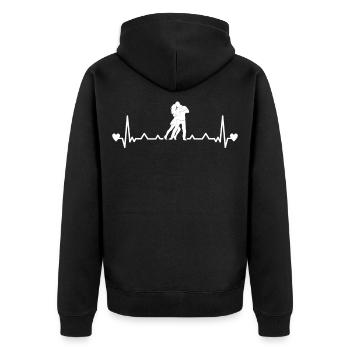 Tango Argentino Heartbeat Milonga - Unisex Premium Bio Zip Hoodie - Schwarz - Hinten - Nico (187cm)