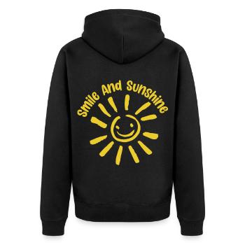 Sourire et soleil Attitude positive - Veste à capuche bio Premium Unisexe - noir - Dos - Nico (187cm)