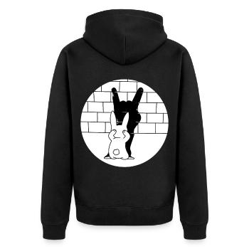 Böser Hase Osterhase Ostern Gefängnis Rock Musik - Unisex Premium Bio Zip Hoodie - Schwarz - Hinten - Nico (187cm)