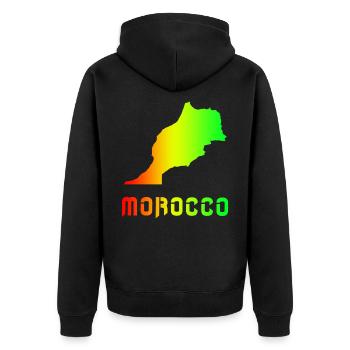 Marokko Regenbogen Landkarten Design / Geschenk - Unisex Premium Bio Zip Hoodie - Schwarz - Hinten - Nico (187cm)