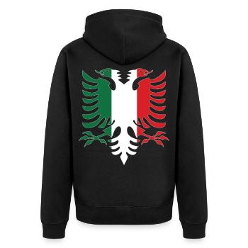 Albanie Italie Drapeau - Veste à capuche bio Premium Unisexe - noir - Dos - Nico (187cm)