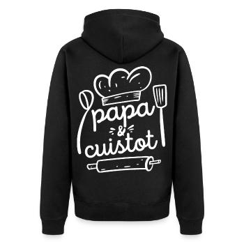 Papa et Cuistot Cadeau Papa Cuisine Barbecue - Veste à capuche bio Premium Unisexe - noir - Dos - Nico (187cm)